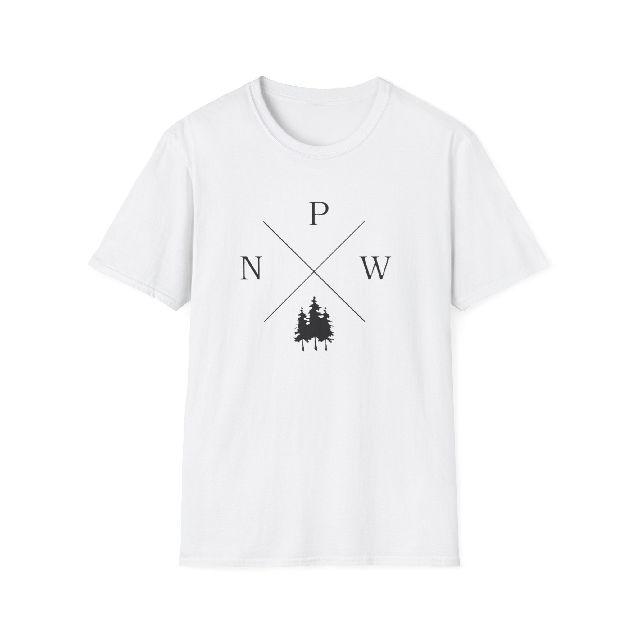 Compass Pines t-shirt | North South East West forest logo