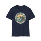 Just One More Cast Fishing T-Shirt | Retro Sunset Angler Design