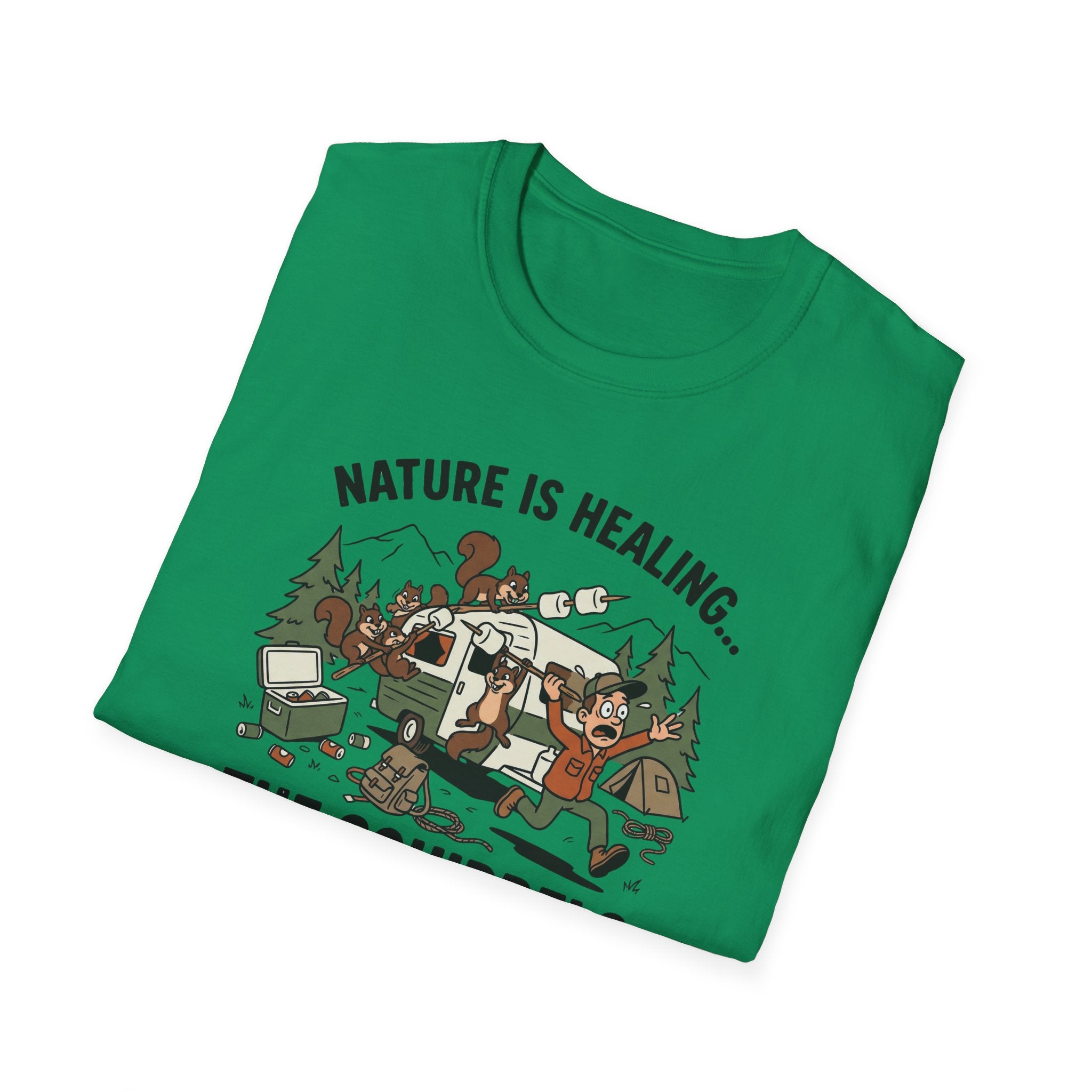 Nature Is Healing The Squirrels Are Taking Over T-Shirt | Squirrel Forest Illustration