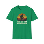 Bigfoot Silhouette Sunset T-Shirt | Retro Sasquatch Design