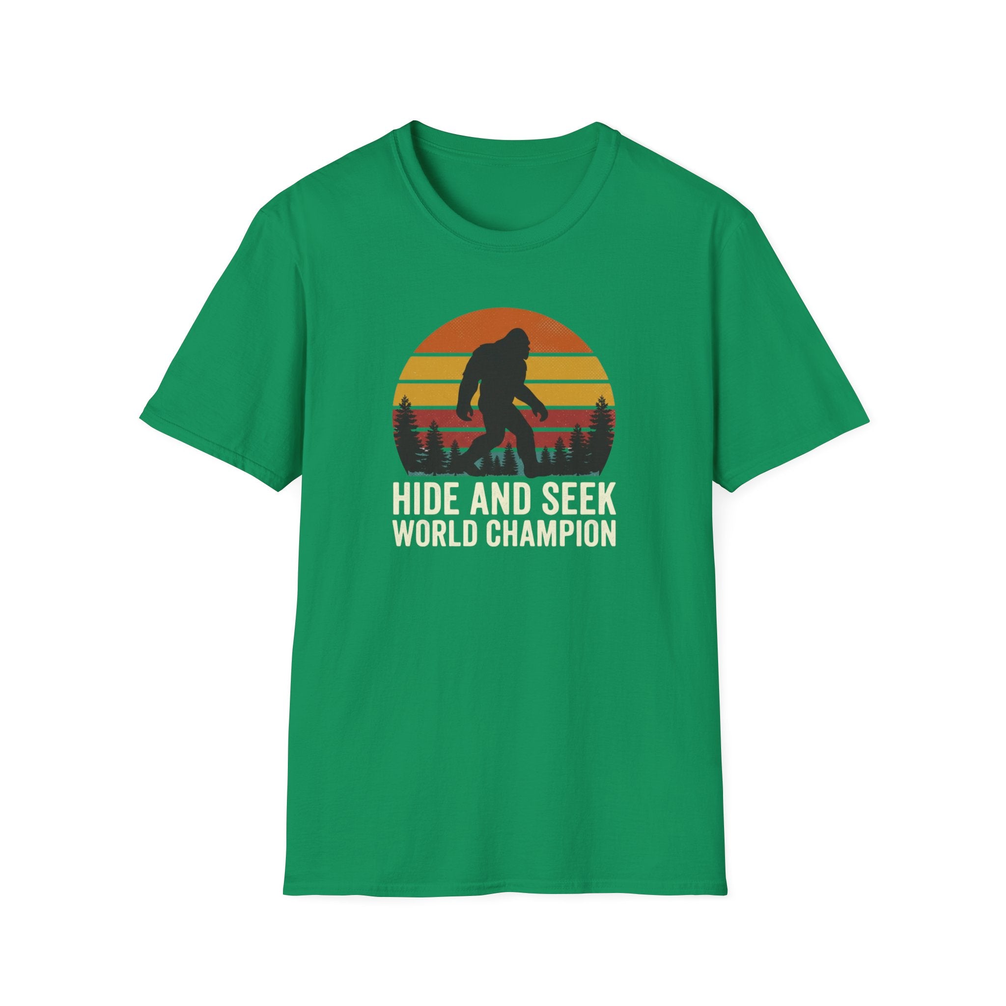Bigfoot Silhouette Sunset T-Shirt | Retro Sasquatch Design