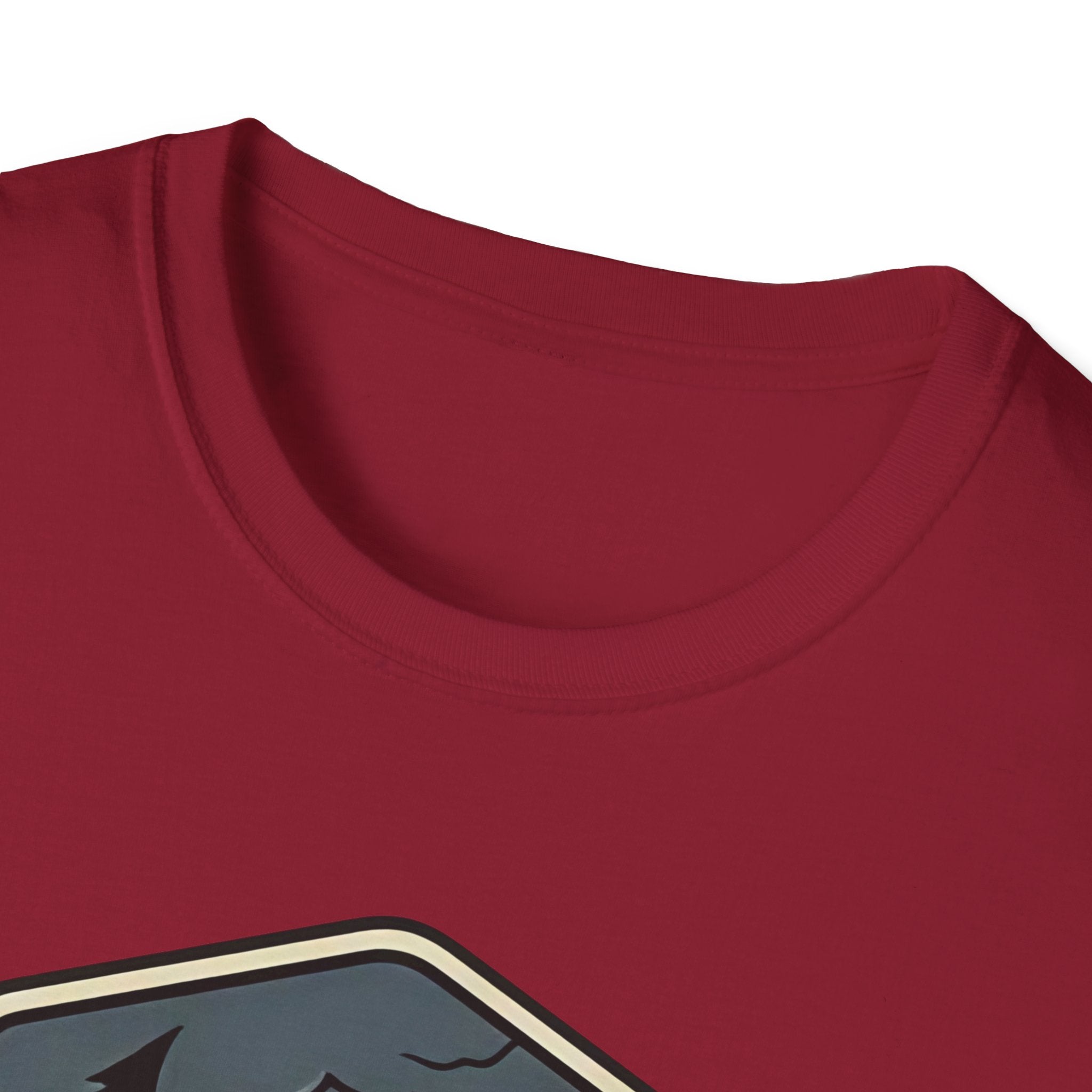 Camping Badge tent and campfire graphic T-Shirt | outdoors hiking adventure emblem