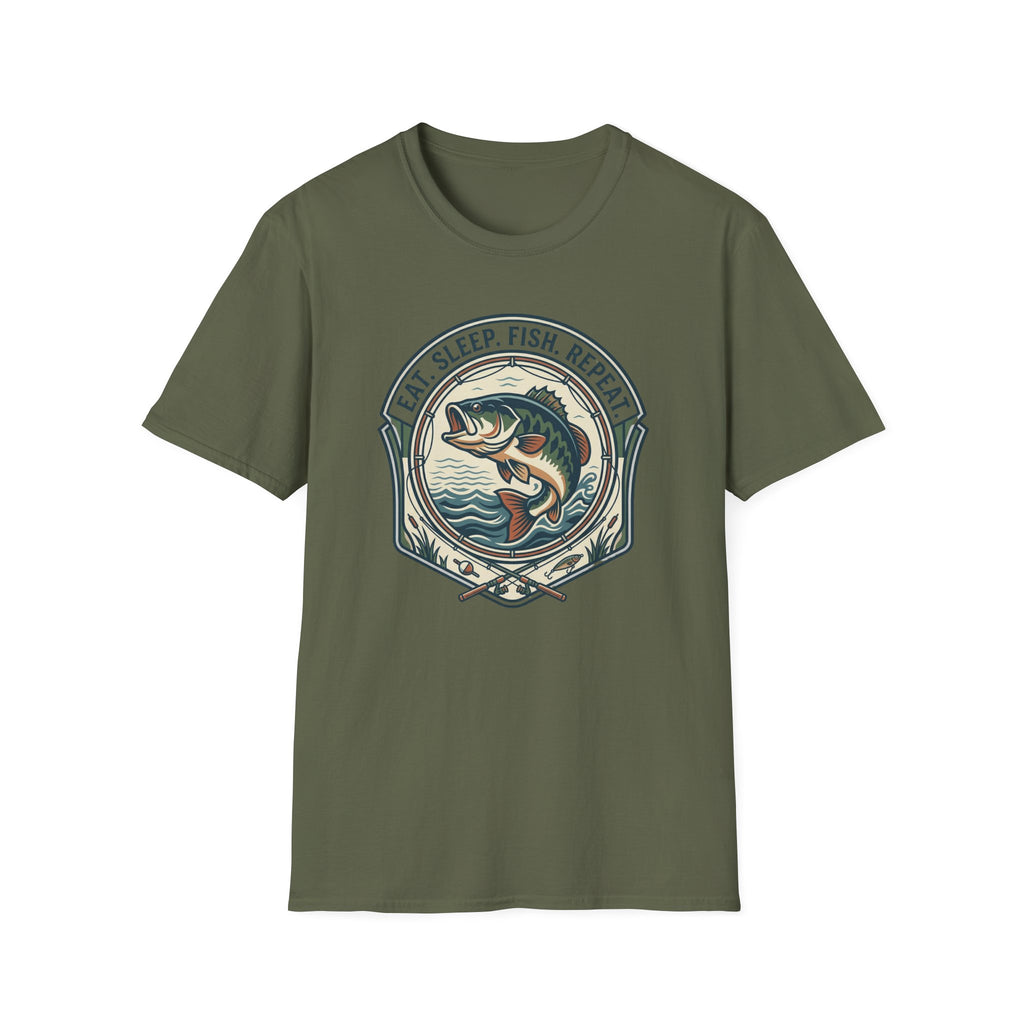 Eat Sleep Fish Repeat T-Shirt | Bass Fishing Graphic Tee