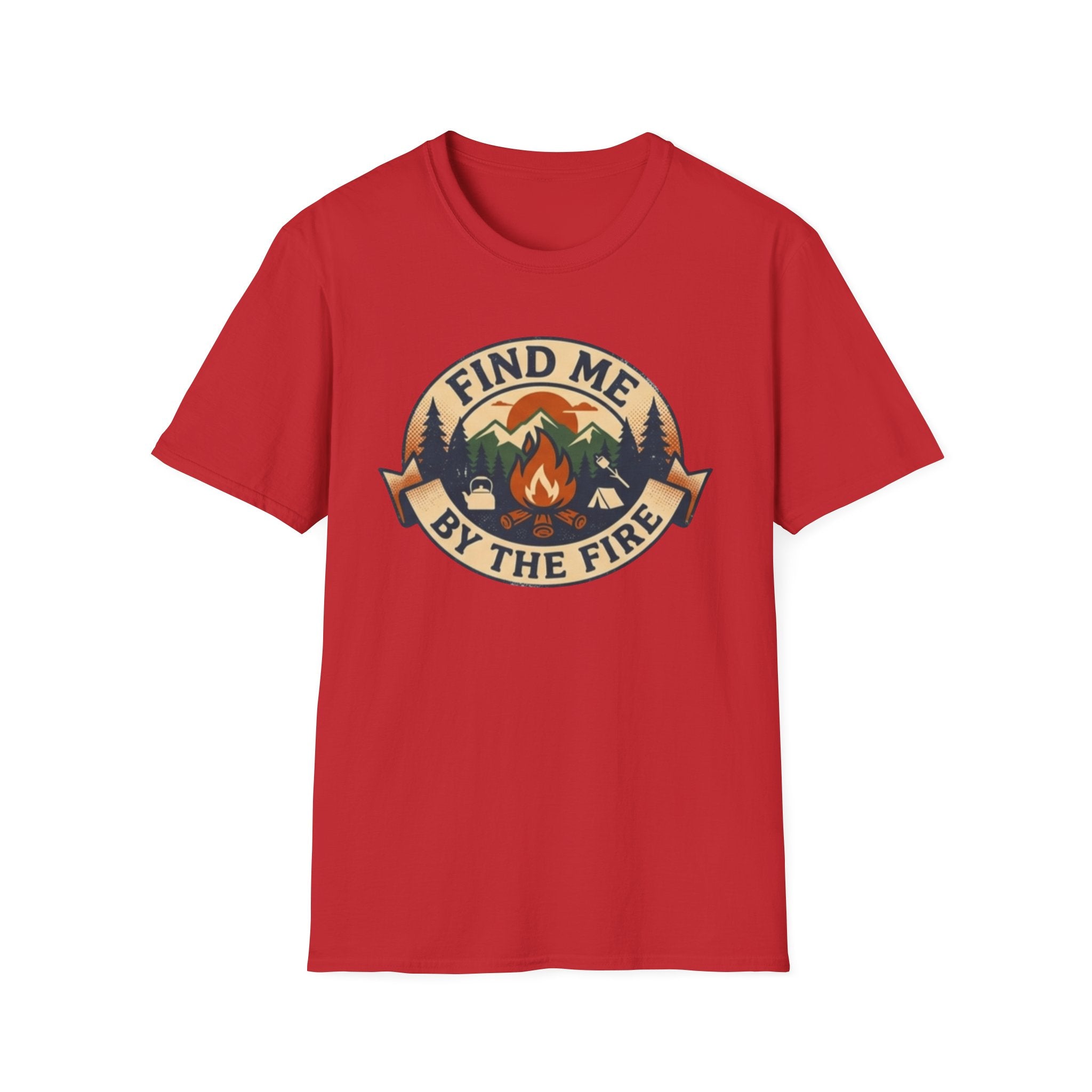 Find Me by the Fire T-Shirt | Campfire Mountains Camping Tee