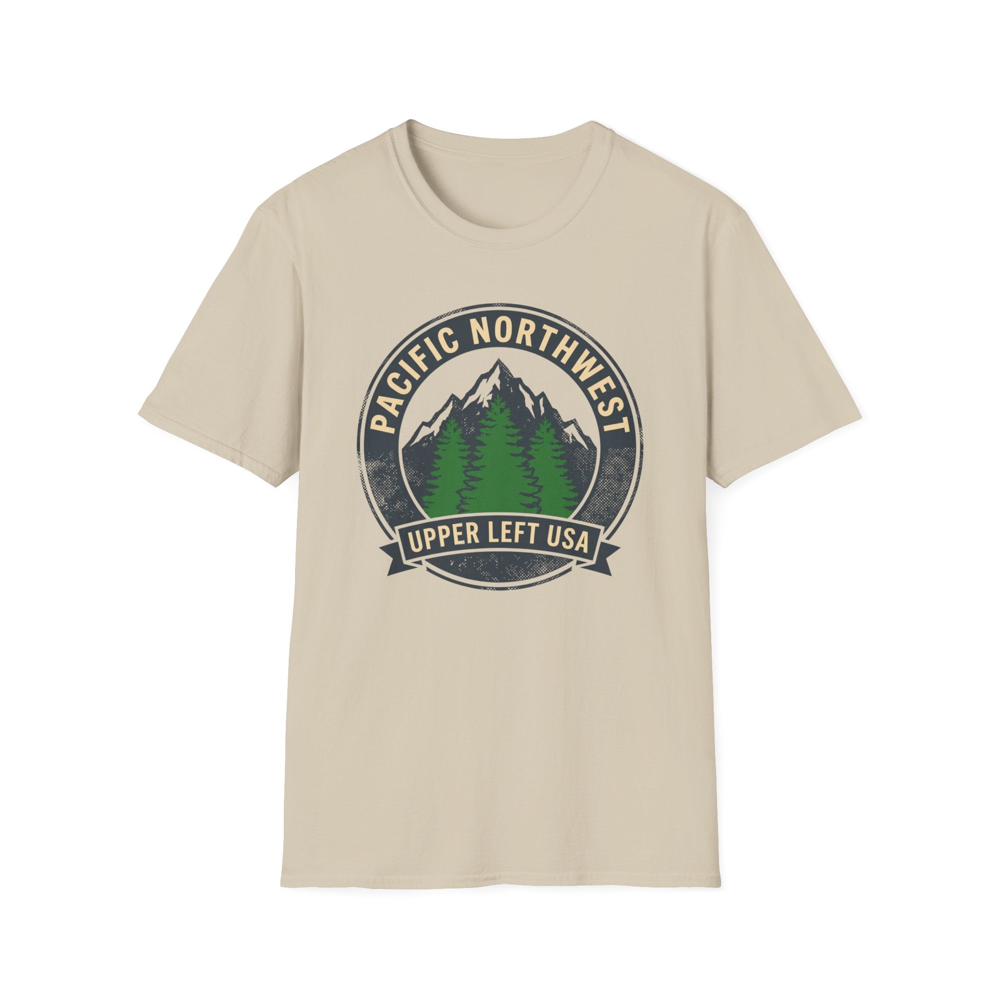 Pacific Northwest Mountain Pines T-Shirt | Upper Left USA graphic