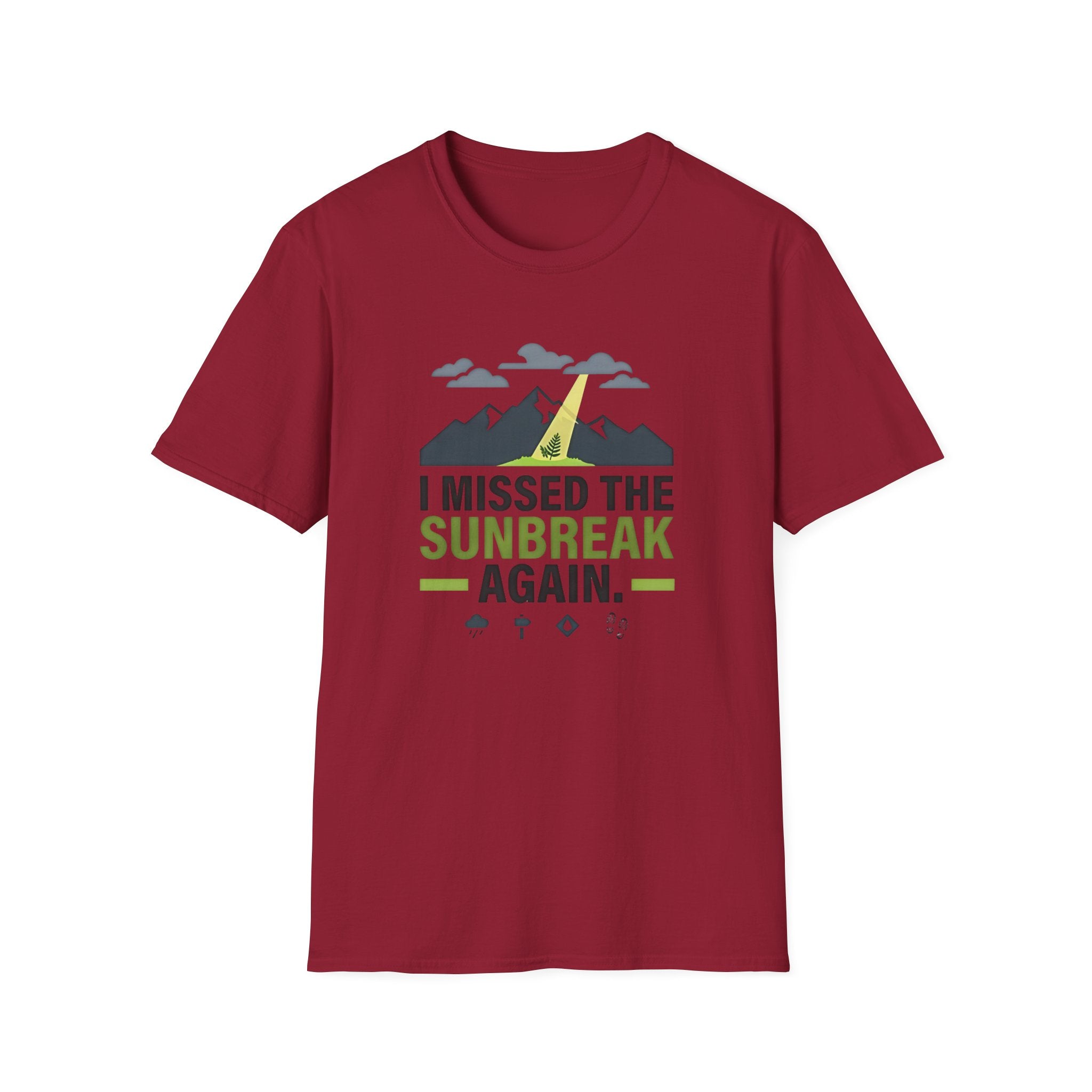 I Missed the Sunbreak Again T-Shirt | Mountain Lightning Graphic Tee