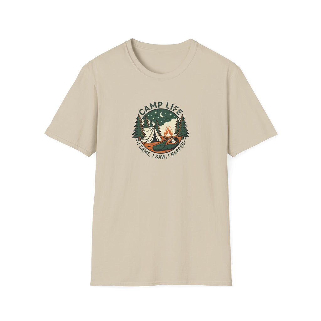 Camp Life tent campfire graphic T-Shirt | camping outdoors nature