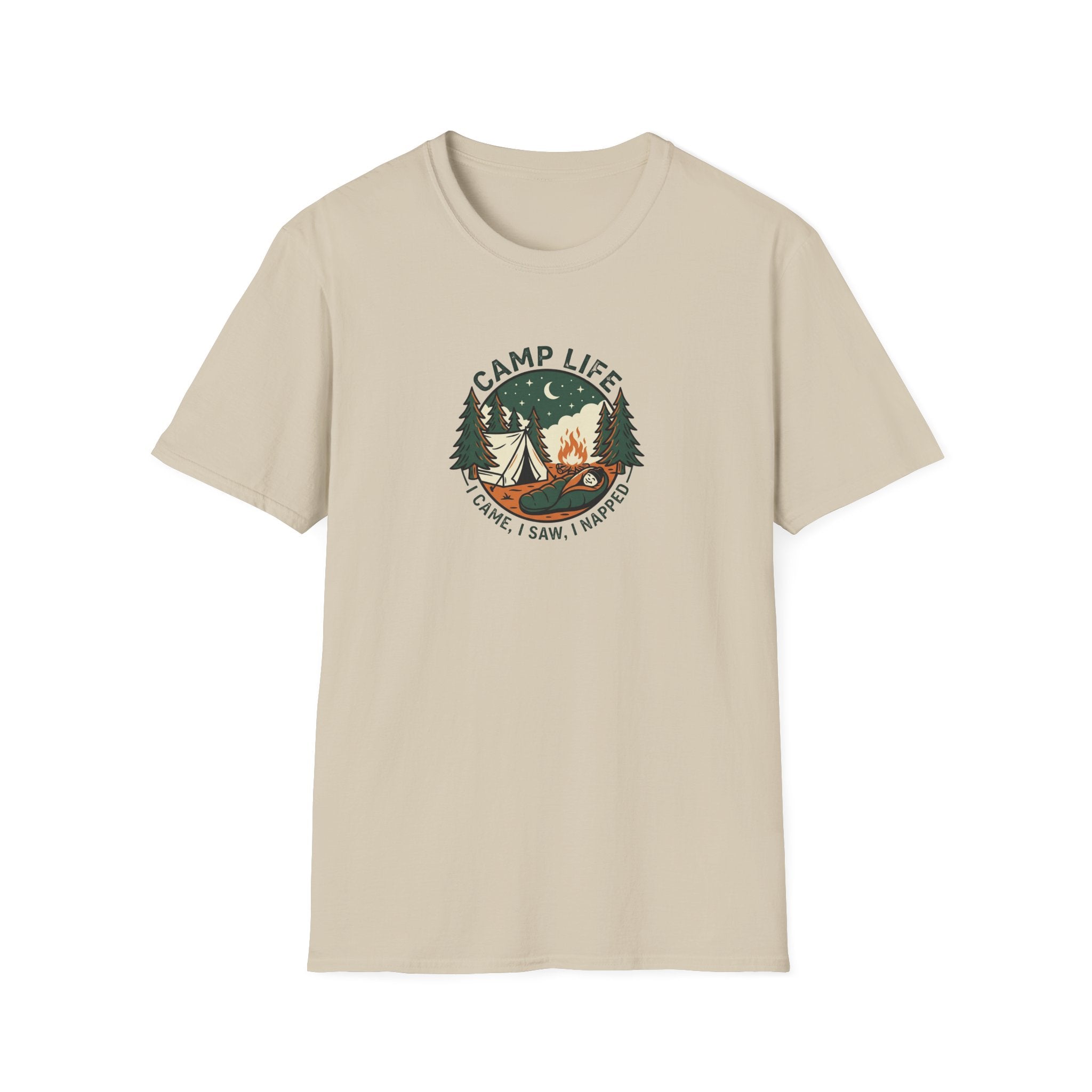 Camp Life tent campfire graphic T-Shirt | camping outdoors nature