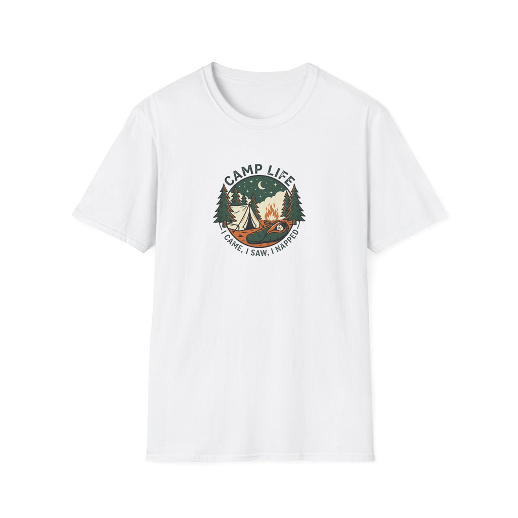 Camp Life tent campfire graphic T-Shirt | camping outdoors nature