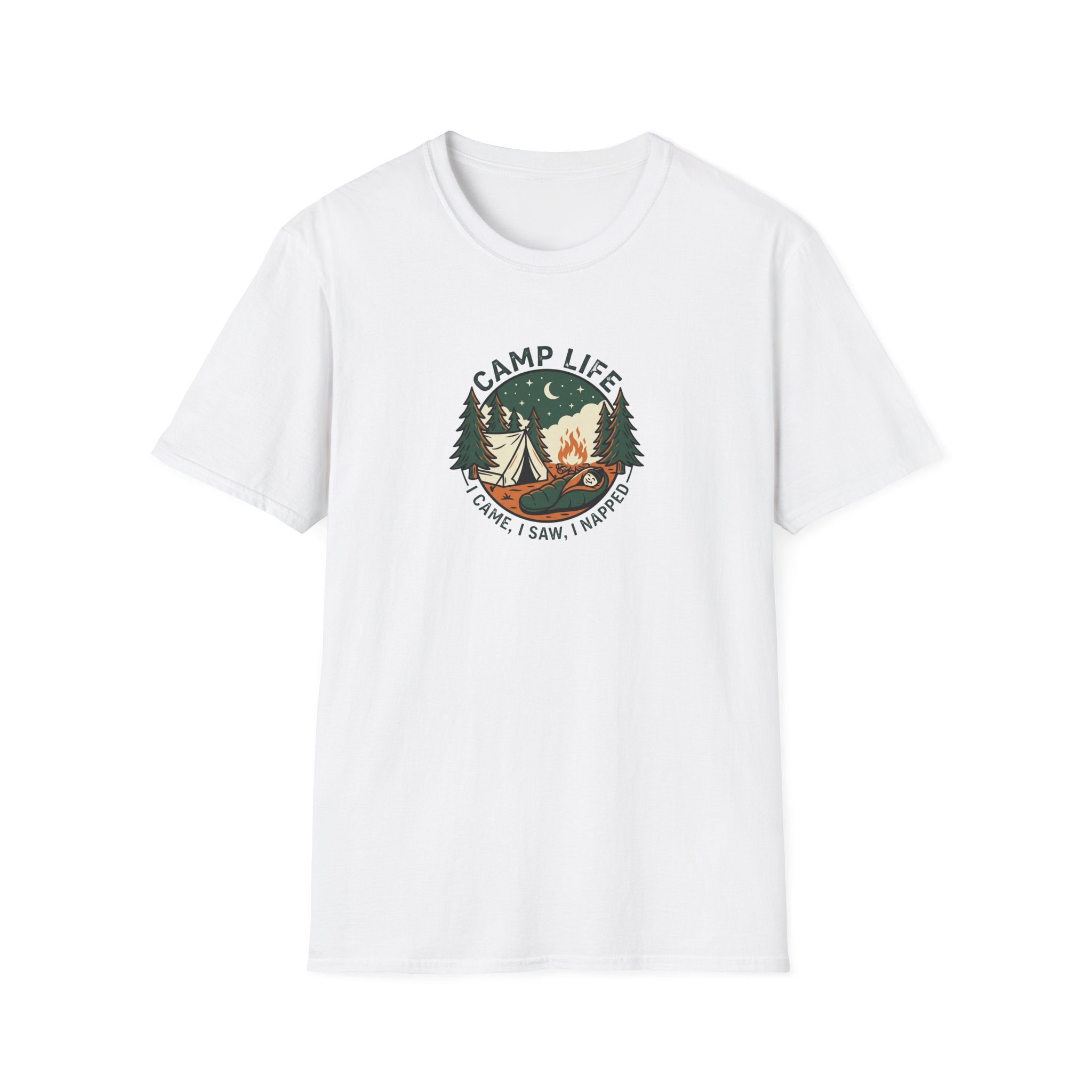 Camp Life tent campfire graphic T-Shirt | camping outdoors nature