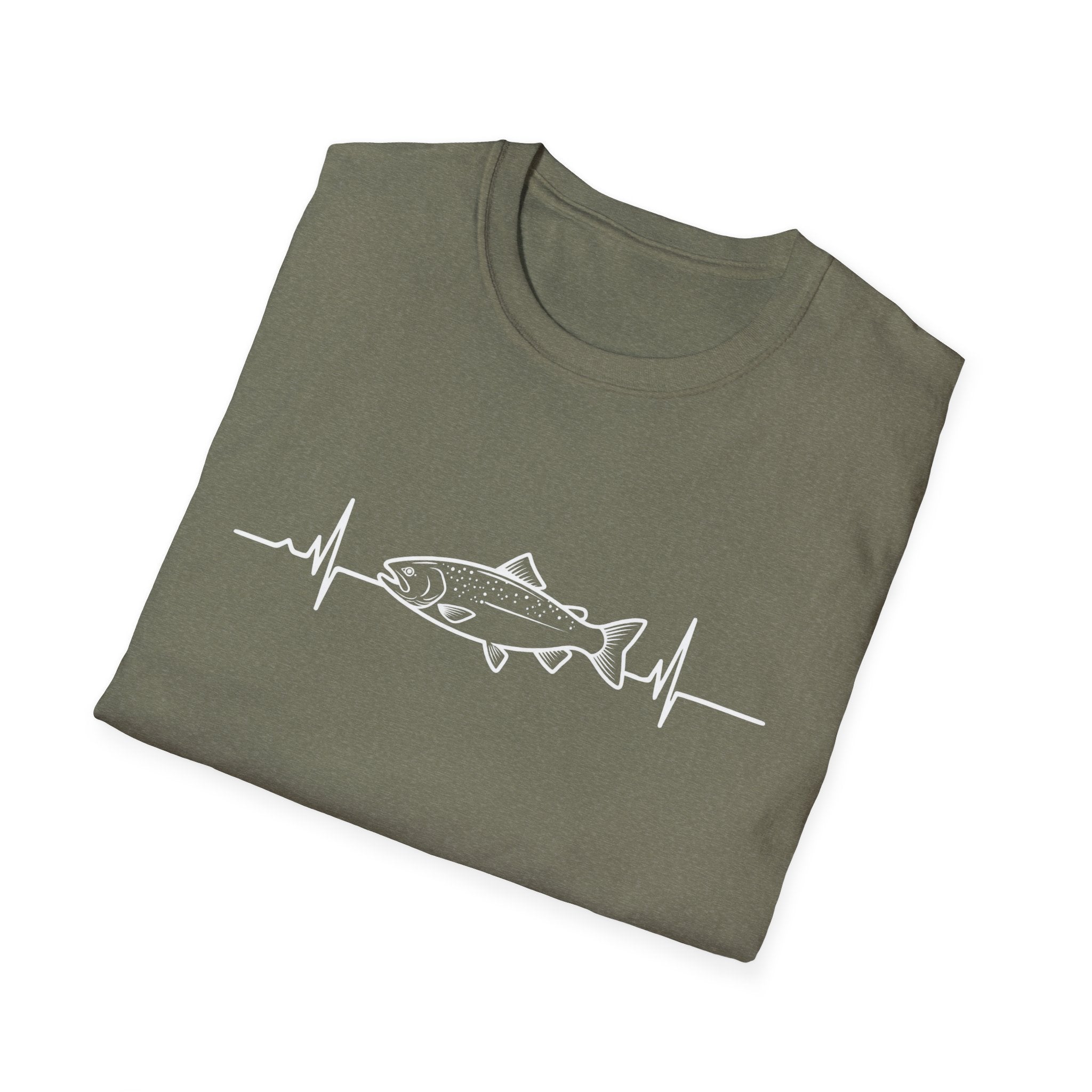 Trout Heartbeat Line T-Shirt | Fishing Graphic