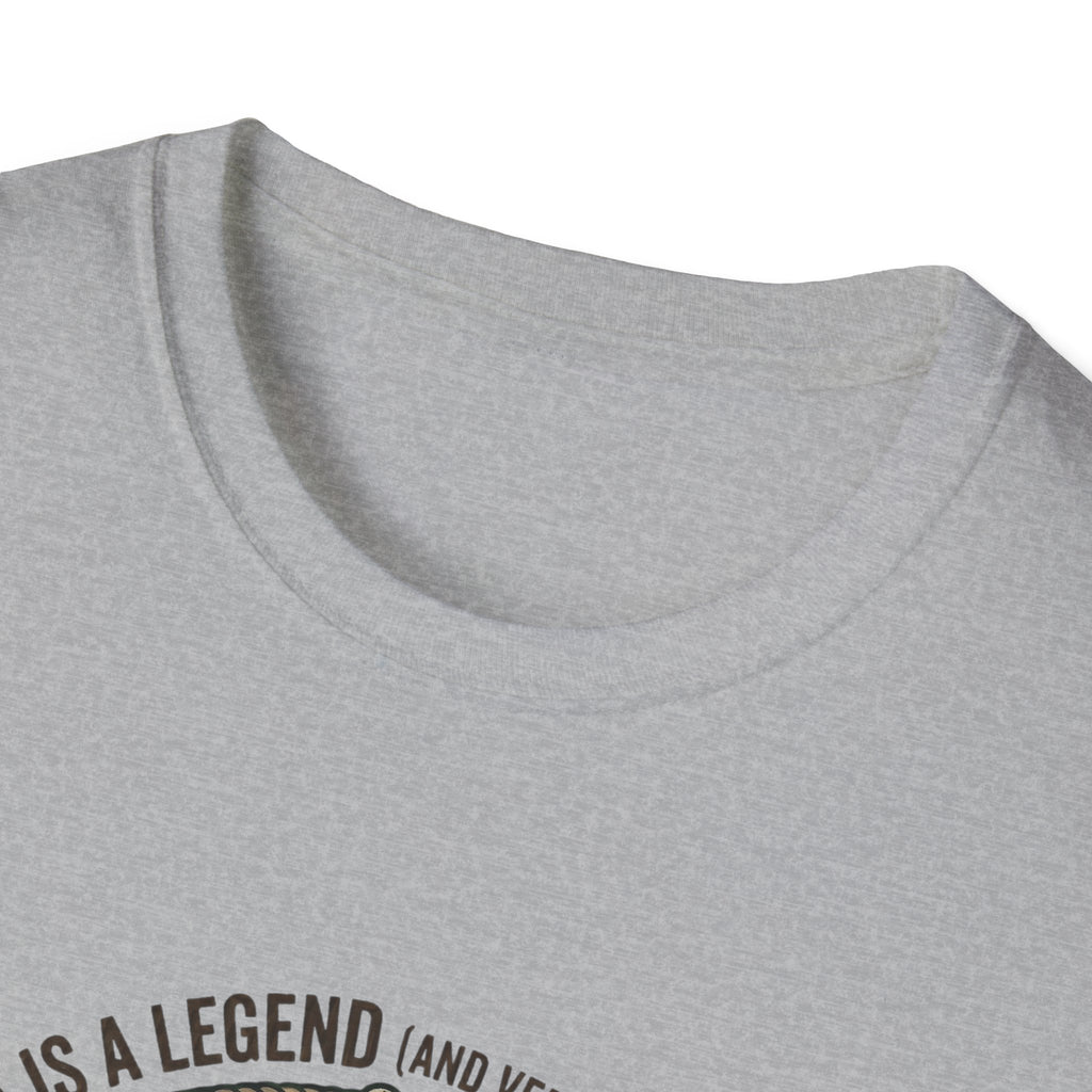 Dad is a Legend Camping T-Shirt | Bear, Campfire, Tent Cabin Illustration