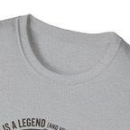 Dad is a Legend Camping T-Shirt | Bear, Campfire, Tent Cabin Illustration