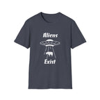 Aliens Exist T-Shirt | UFO Cow Abduction Graphic