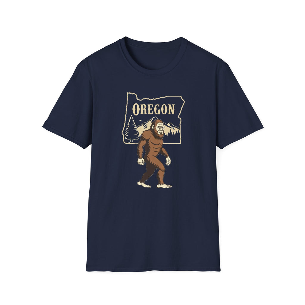 Oregon Bigfoot T-Shirt | Sasquatch Forest State Outline