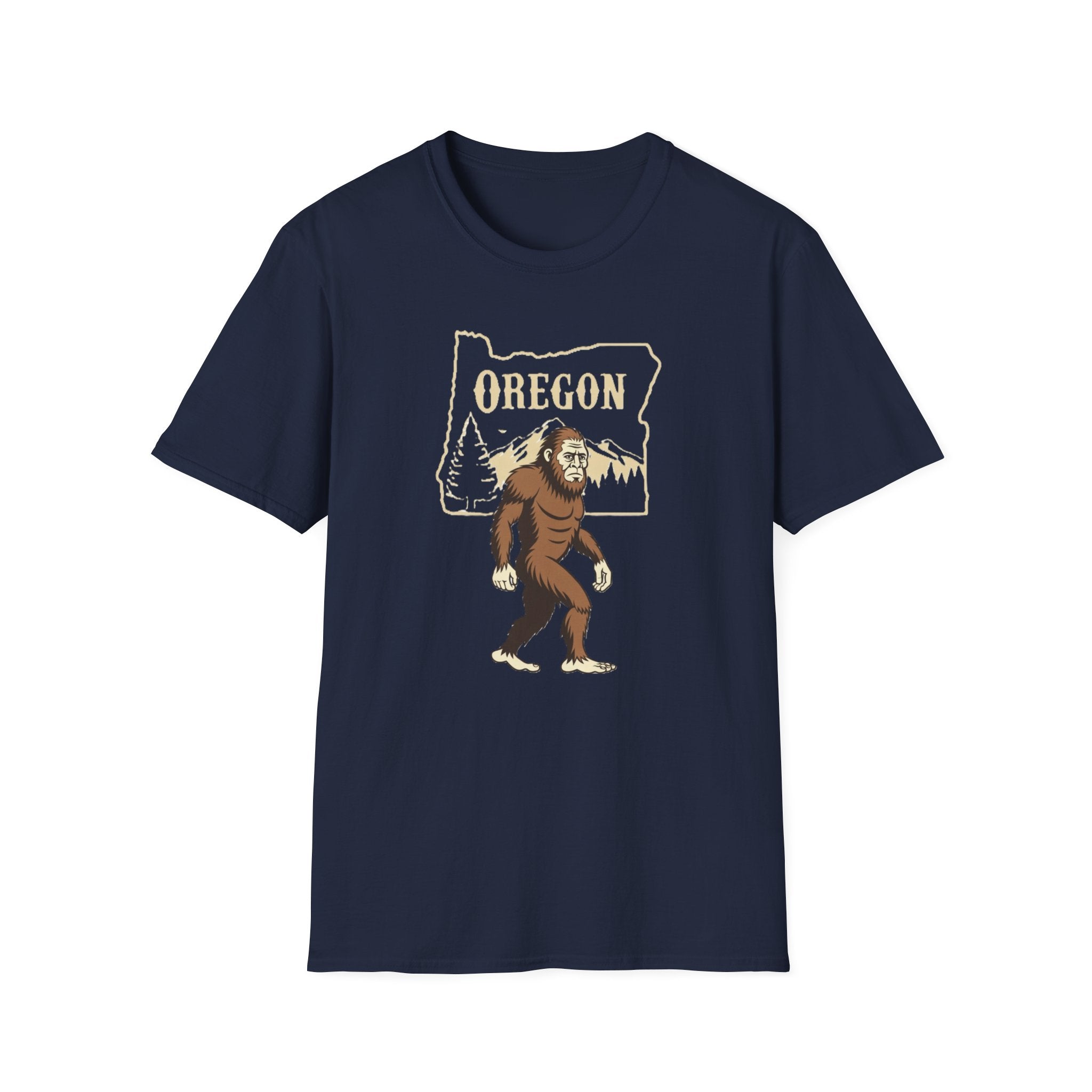 Oregon Bigfoot T-Shirt | Sasquatch Forest State Outline