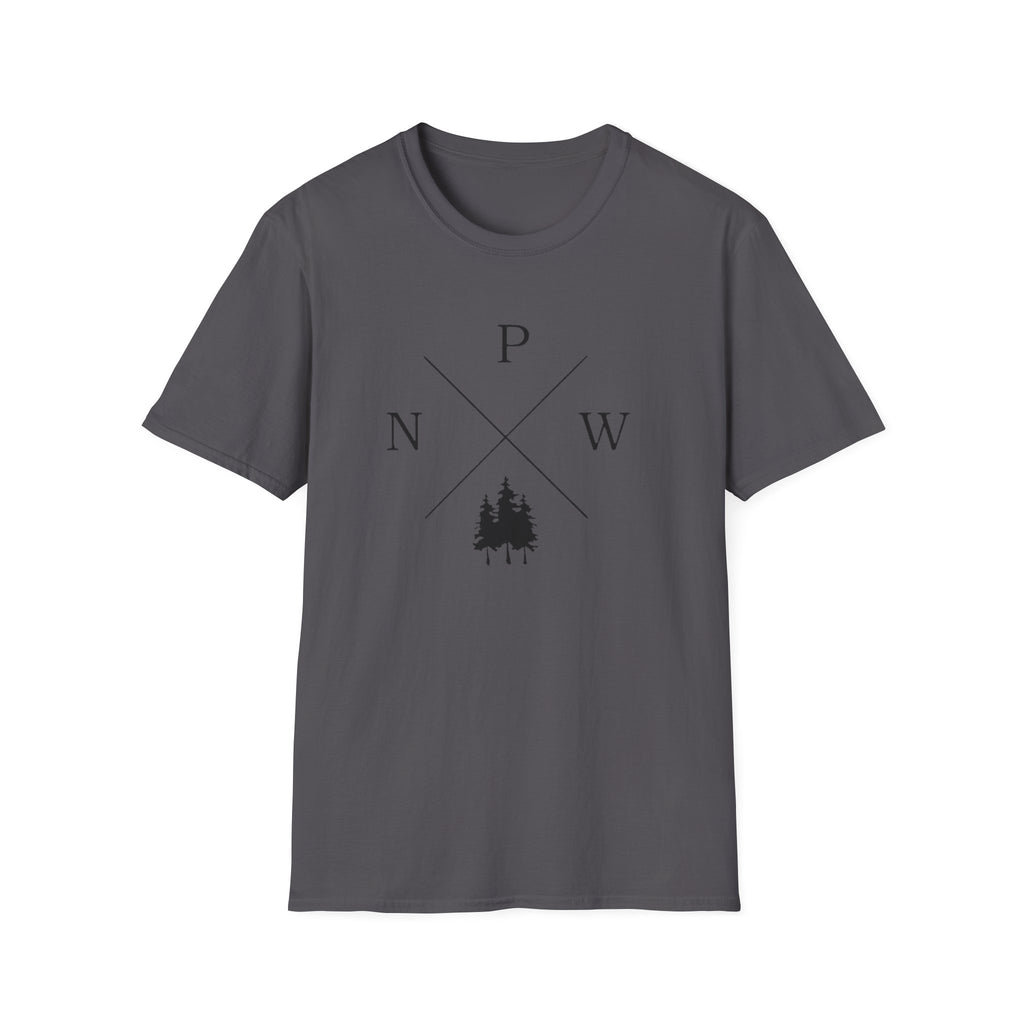 Compass Pines t-shirt | North South East West forest logo