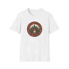 Northwest Camping Club Find Your Fire T-Shirt | Campfire Trees Outdoor Badge Shirt