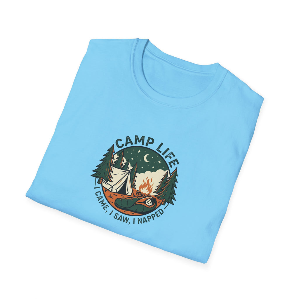 Camp Life tent campfire graphic T-Shirt | camping outdoors nature