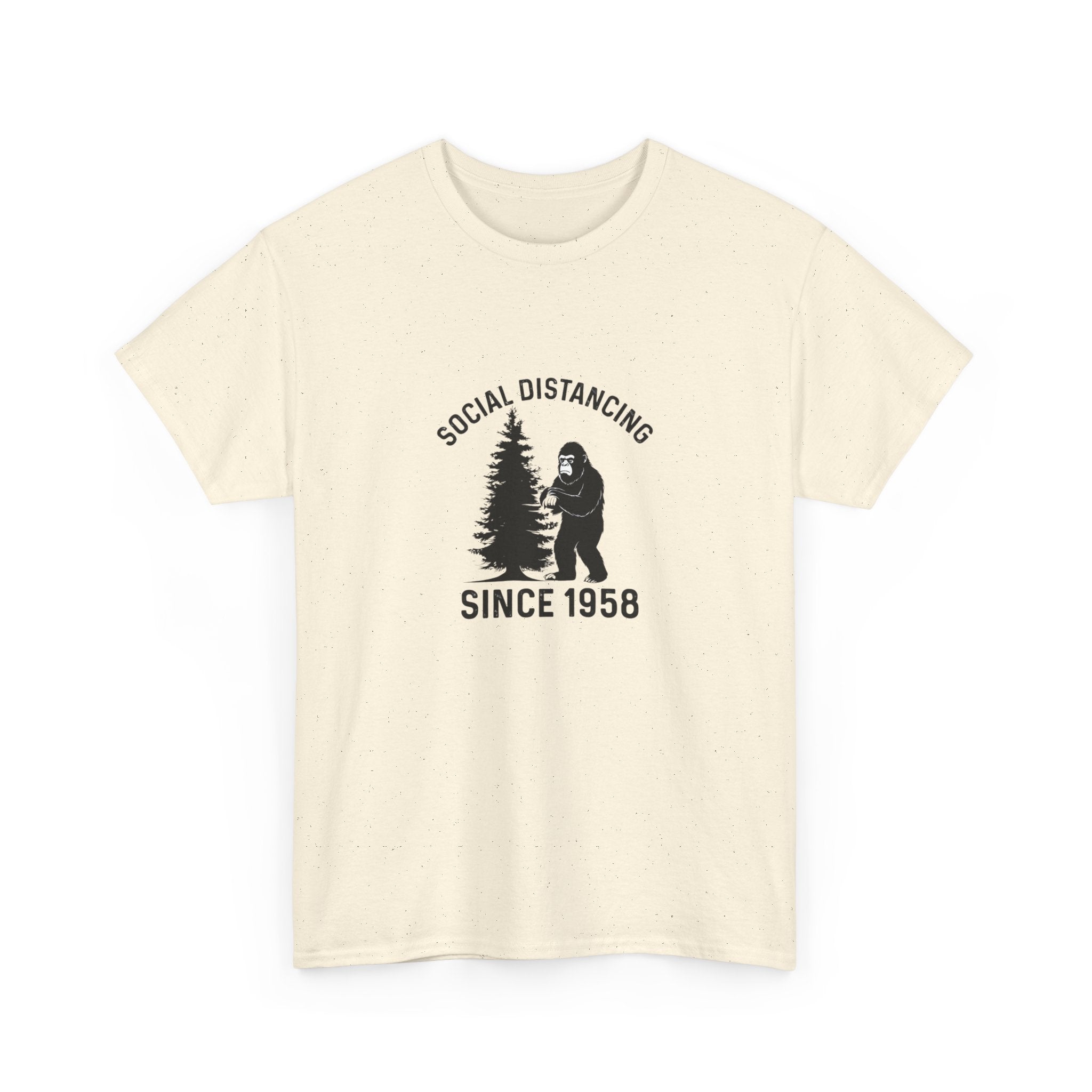 Bigfoot Social Distancing Since 1958 Tee | Sasquatch Forest Graphic Shirt