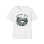 Seek the Wild hiker mountain graphic T-Shirt | Pacific Northwest outdoor design