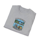 Camping Reality T-Shirt | Scenic Tent, Lake, Mountains Outdoor Adventure