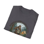 Dad is a Legend Camping T-Shirt | Bear, Campfire, Tent Cabin Illustration