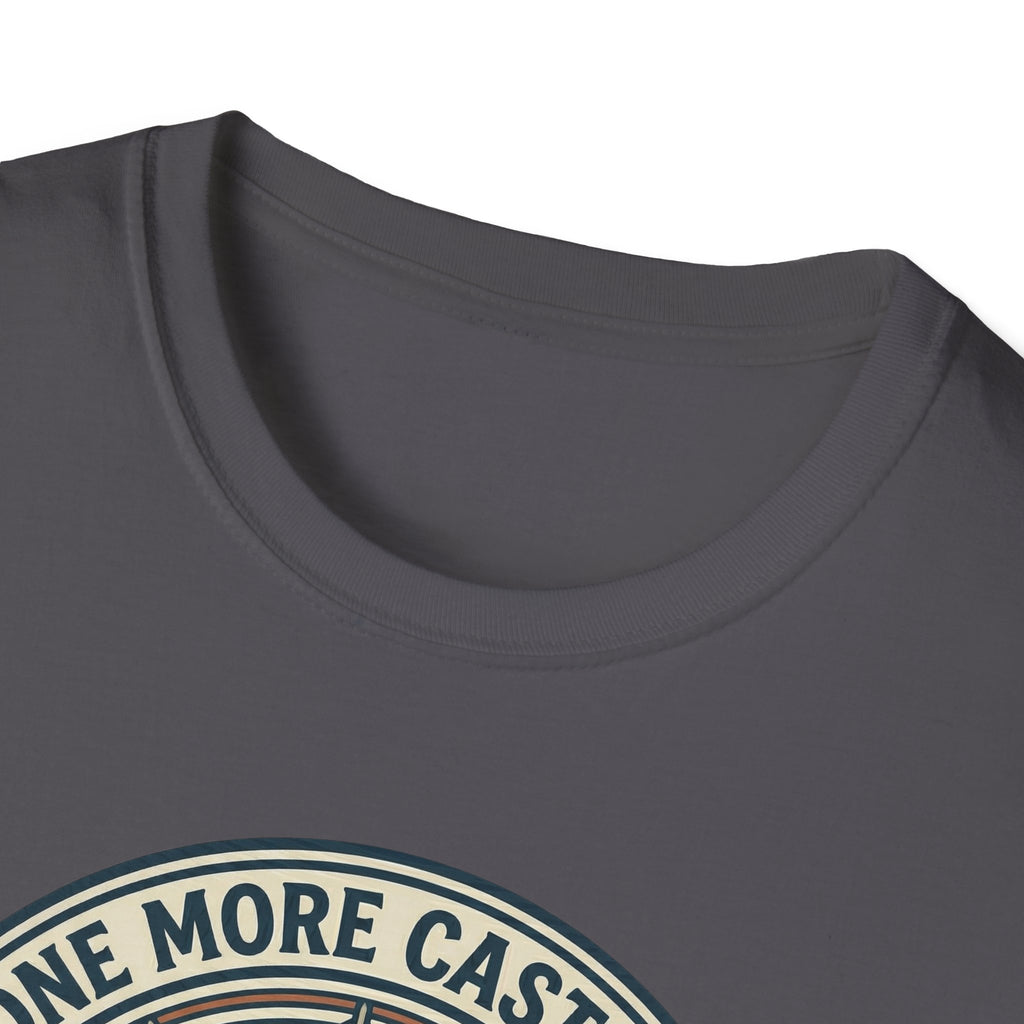 Just One More Cast Fishing T-Shirt | Retro Sunset Angler Design