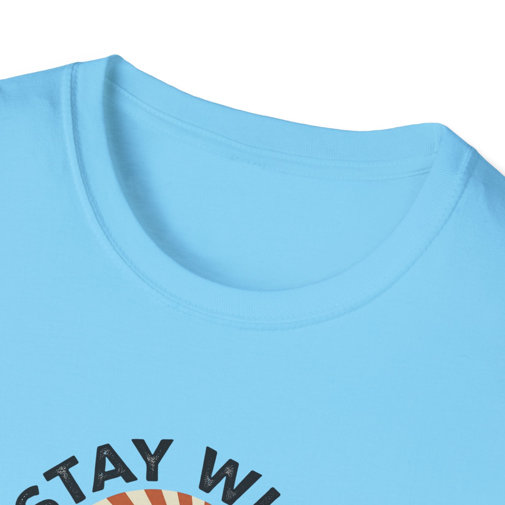 Stay Wild PNW T-Shirt | Mountain Sunset, Pine Trees, River Road