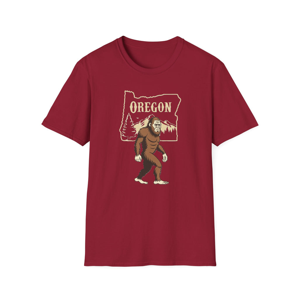 Oregon Bigfoot T-Shirt | Sasquatch Forest State Outline