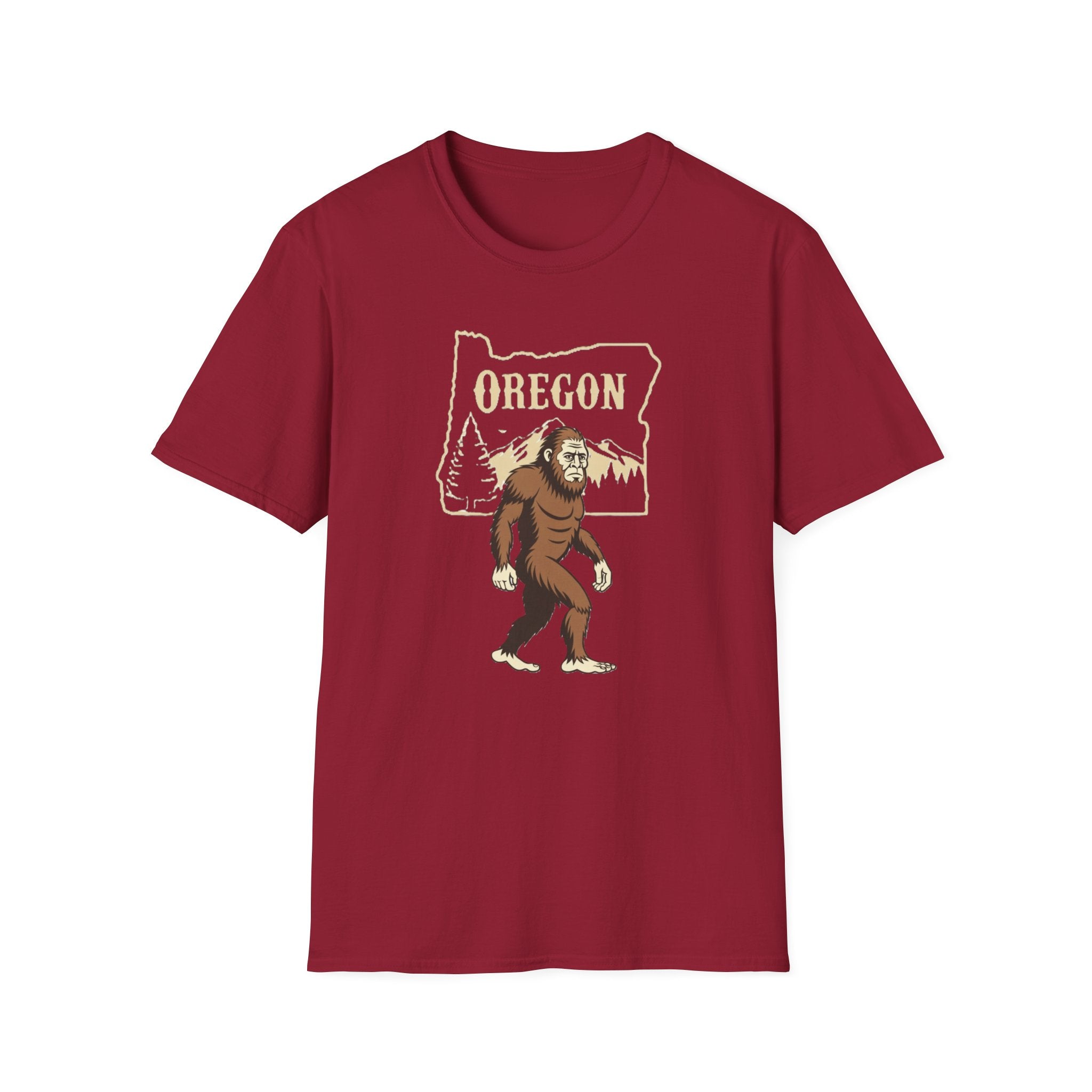 Oregon Bigfoot T-Shirt | Sasquatch Forest State Outline