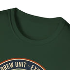 Stayed for the Coffee mountain camping badge T-Shirt | coffee hiking logo