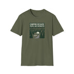 Camping Because People Are Overrated T-Shirt | Camper Graphic Tee, Forest Tent Design