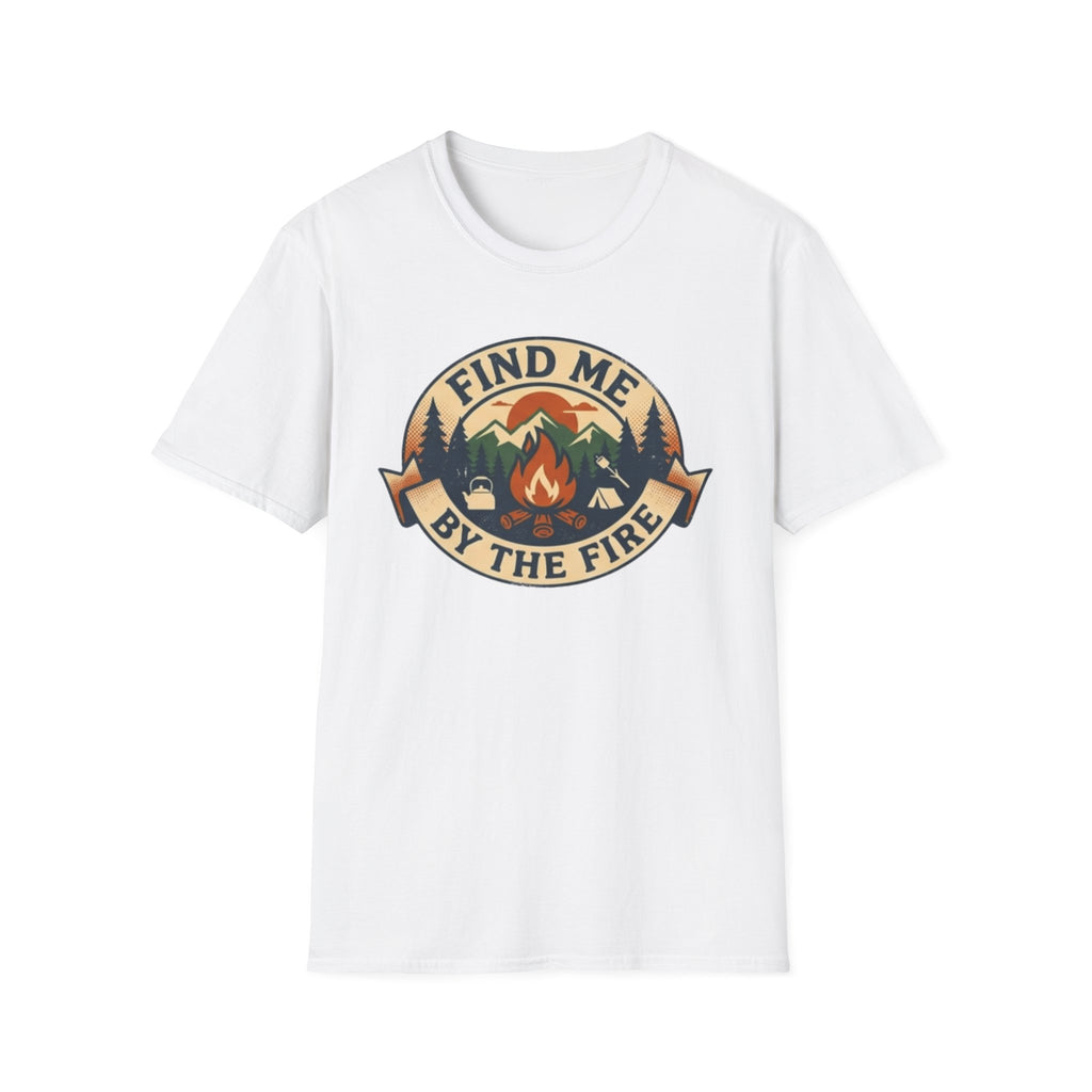 Find Me by the Fire T-Shirt | Campfire Mountains Camping Tee