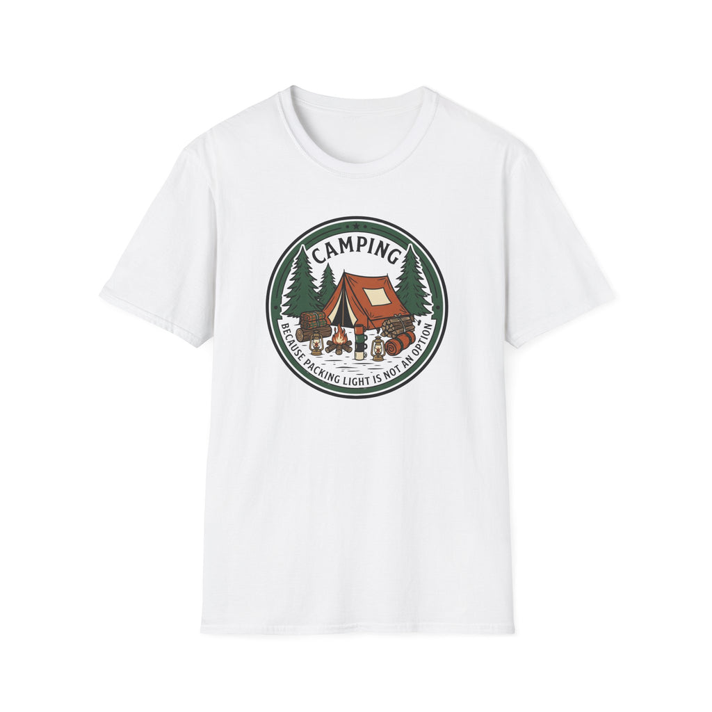Camping Campfire Tent Graphic T-Shirt | Outdoor Adventure Cabin Design