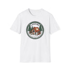 Camping Campfire Tent Graphic T-Shirt | Outdoor Adventure Cabin Design