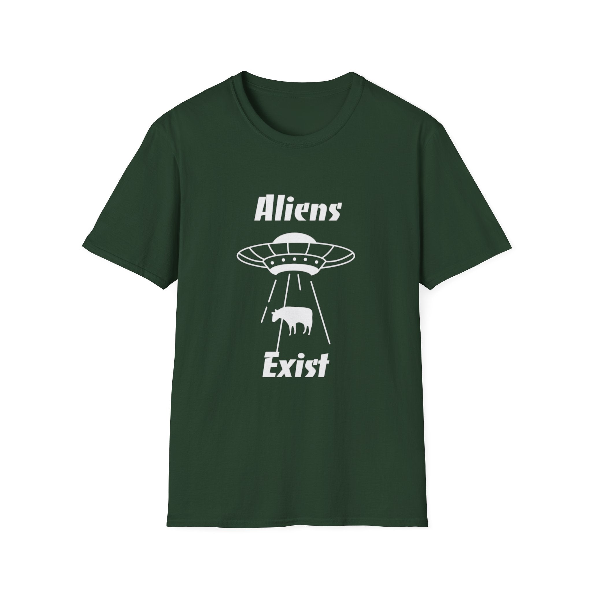 Aliens Exist T-Shirt | UFO Cow Abduction Graphic
