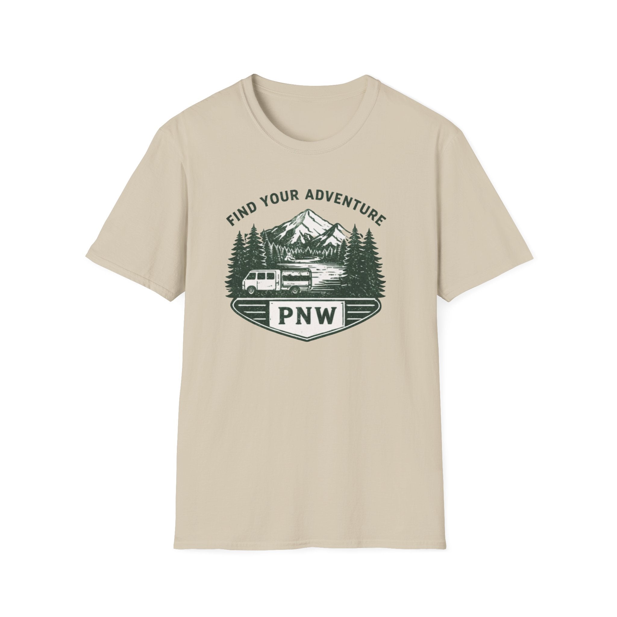 PNW Find Your Adventure T-Shirt | Pacific Northwest Camper Forest Design