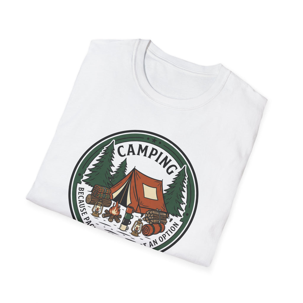 Camping Campfire Tent Graphic T-Shirt | Outdoor Adventure Cabin Design