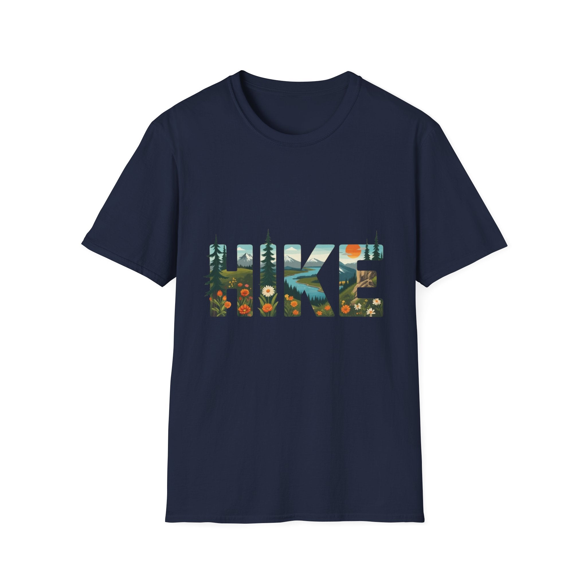 Hike nature typography T-Shirt | Outdoor hiking mountains forest design