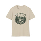 Seek the Wild hiker mountain graphic T-Shirt | Pacific Northwest outdoor design