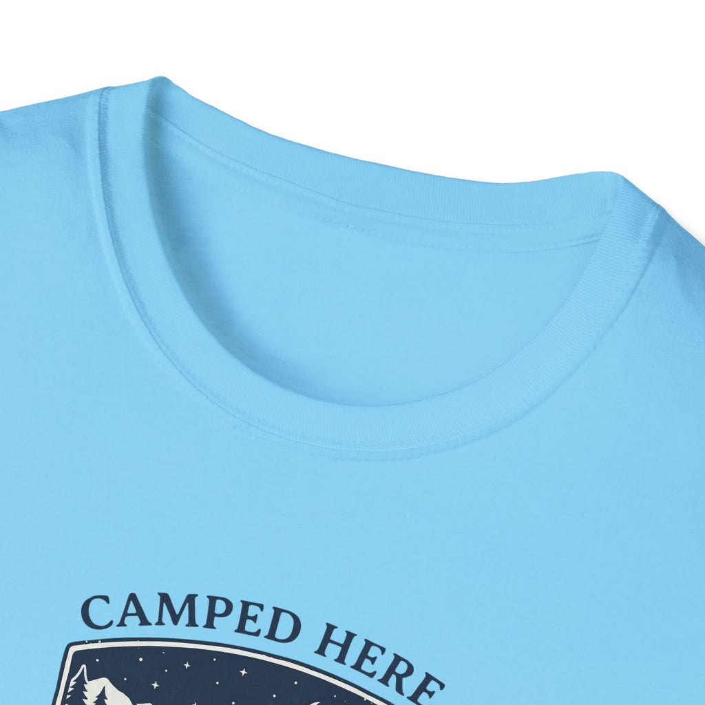 Camped Here Close Enough | T-Shirt, Canoe Lake Camping Graphic