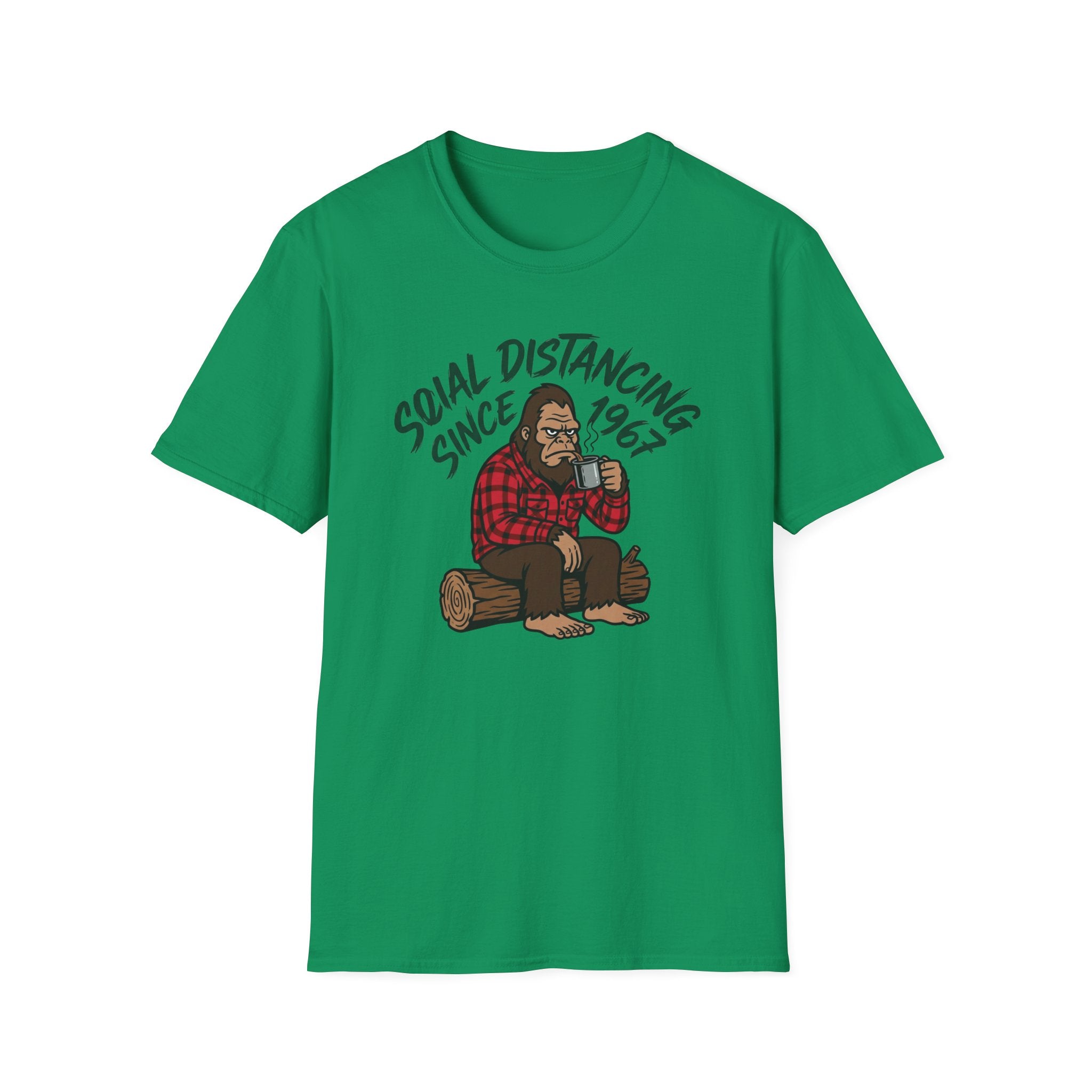 Bigfoot Social Distancing Since 1967 T-Shirt | Sasquatch Lumberjack Tee