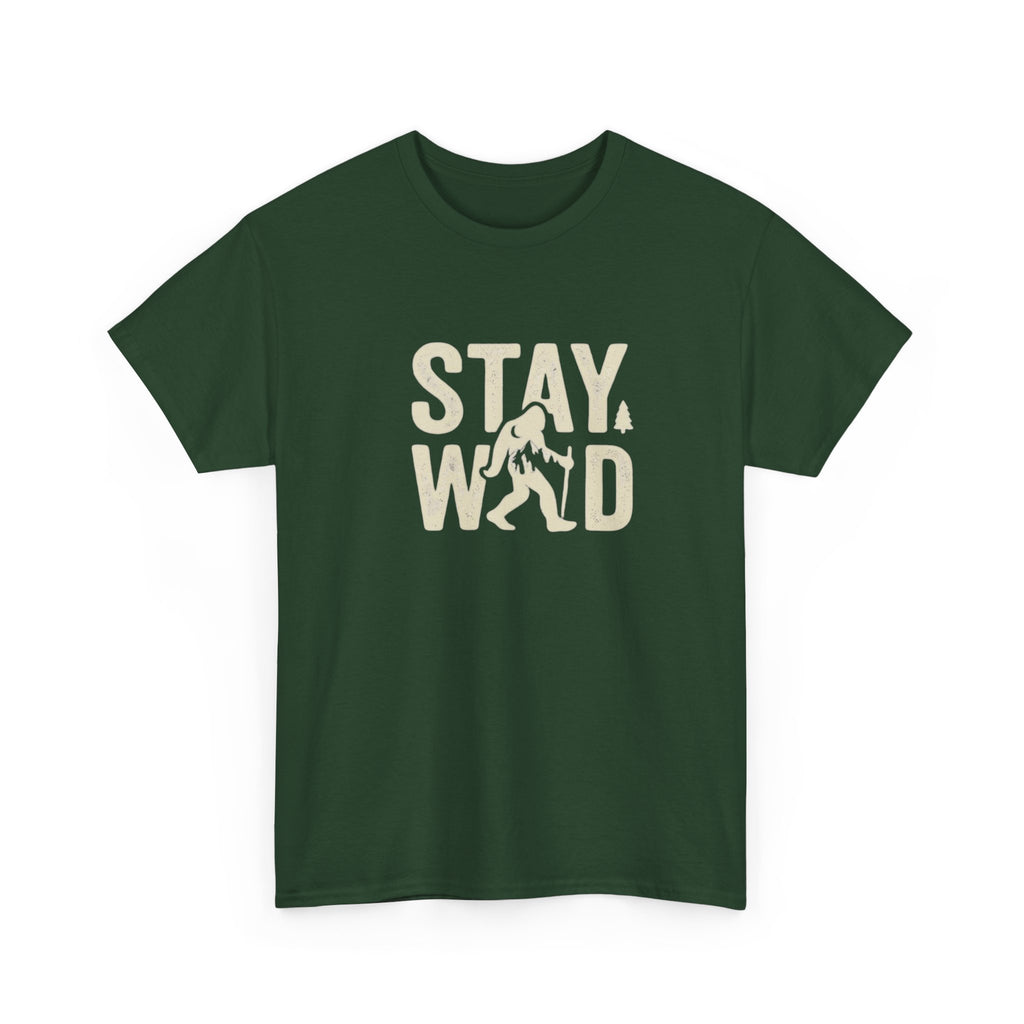 Stay Wild Bigfoot T-Shirt | Sasquatch Retro Typography Tee