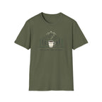 Coffee Cup in Pines T-Shirt | mountain camp mug, minimalist outdoors design