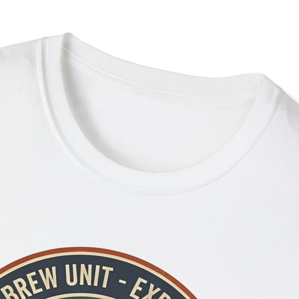 Stayed for the Coffee mountain camping badge T-Shirt | coffee hiking logo