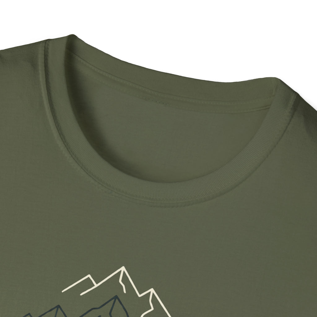 Coffee Cup in Pines T-Shirt | mountain camp mug, minimalist outdoors design