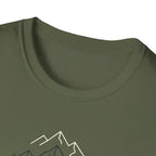 Coffee Cup in Pines T-Shirt | mountain camp mug, minimalist outdoors design
