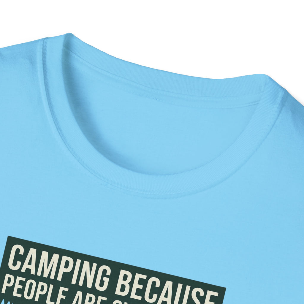Camping Because People Are Overrated T-Shirt | Camper Graphic Tee, Forest Tent Design