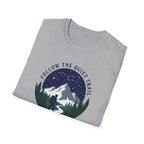 Follow The Quiet Trail Hiking T Shirt | Mountain Night Sky